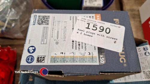 Rawl plugs with screws x 2 boxes