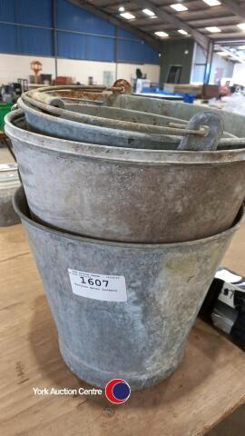 Various metal buckets