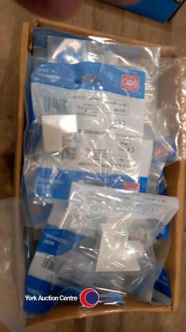 Box of MK 16mm mini cable trunking corners, assorted