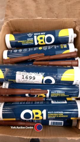 12 x 290ml brown tubes OB1 multi surface sealant and adhesive