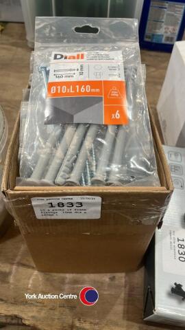 10 x packs of frame fixings, 10mm dia x 160mm l