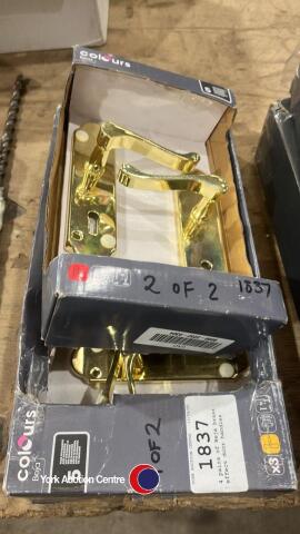 4 pairs of Beja brass effect door handles