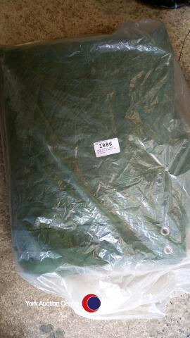 Large plastic green tarpaulin 4 metres by 10 metres