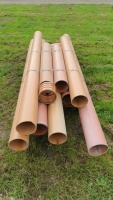 Quantity of various lengths of orange drainage pipes and fittings