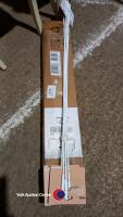 3m temporary room divider and a quantity of white curtain wands - 2