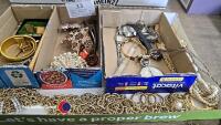 Tray of Gents and Ladies jewellery, inc belts and hair jewellery, watches and parts