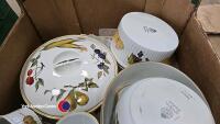 Box of Royal Worcester Evesham and Royal Doulton Larchmont plates and bowls - 2