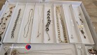 Tray of boxed jewellery, marked 925, silver, Monet etc