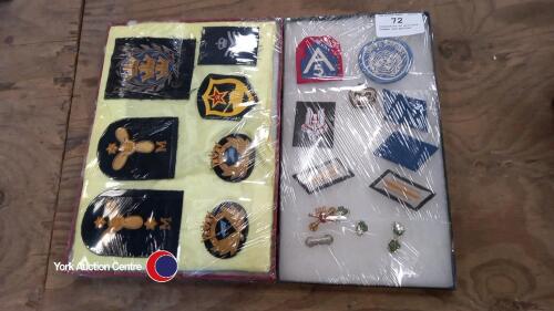Collection of military badges and patches