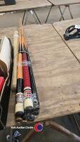 Quantity of snooker cues and a Louisville slugger baseball bat - 2