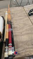 Quantity of snooker cues and a Louisville slugger baseball bat - 3