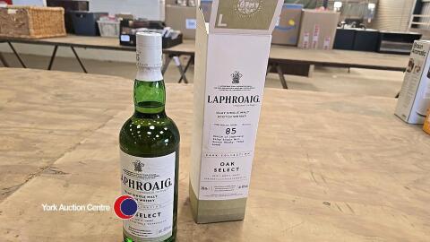 Bottle of Laphroaig Islay Single Malt Scotch Whisky. 700ml, boxed