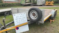4 wheeled trailer, Alko chassis, 14ft long, key/lights in office