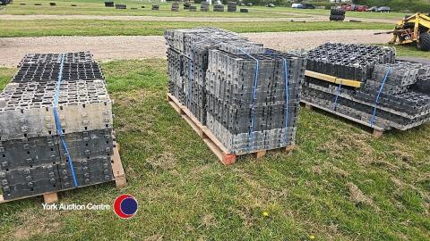 3 x pallets of plastic road blocks