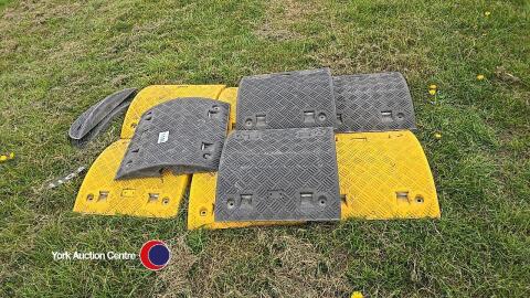 Road speed humps with end caps