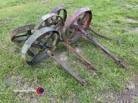 Cast iron hen hut wheels, 15in diameter - 3