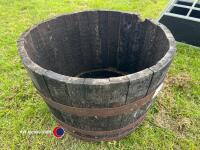 Oak barrel planter - 2
