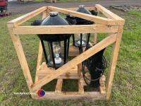 2 x vintage cast iron lanterns H 650mm x L 850mm - 3