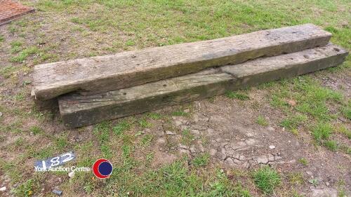 3 x 8ft railway sleepers, original