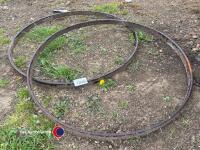 2 x metal cart wheels