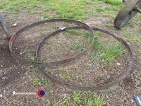 2 x metal cart wheels - 2