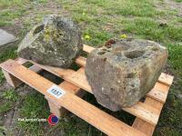 2 x stone planters - 2