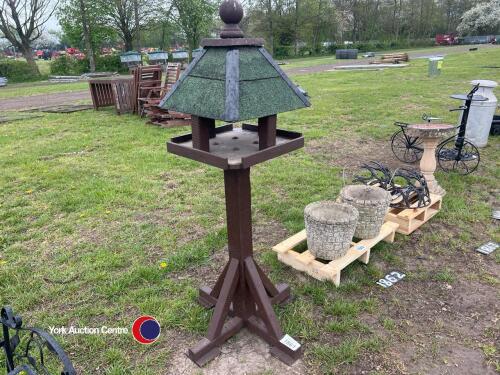 Wooden bird table