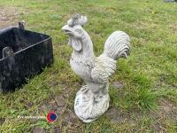 Garden statue of a cockerel