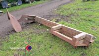 Rabbit fencing ploughing in plough, works on Euro fittings for a front end loader, designed to be held over the fence line and plough the soil back to bury the net