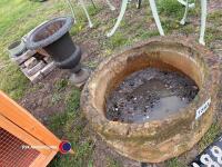 Cast iron urn and flowr pots