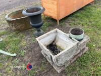 Cast iron urn and flowr pots - 3