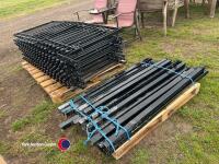18 x 2m x 800 wrought iron railings with posts - 3
