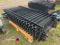 18 x 2m x 800 wrought iron railings with posts - 2