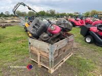 5 assorted rotary lawn mowers in wooden box, spares or repair