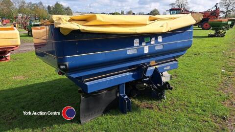 KRM M2 Plus twin disc fertiliser spinner c/w electric calibrator control unit, hopper cover, and light kit, control box in office