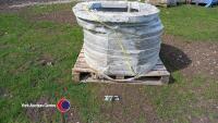 Pallet of new concrete man hole tops