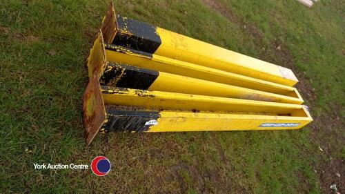 3 - 7in x 7in steel posts 7ft long with base plates