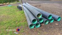 9 x twin wall drainage pipe and collars, 230mm x 6m - 3