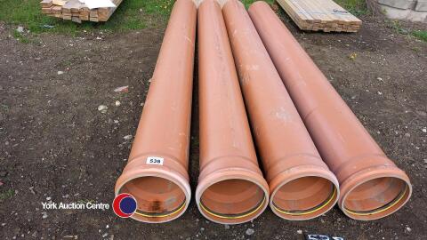 4 x drainage pipes, 300mm x 3m