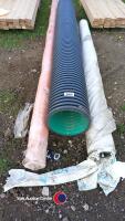 Twin wall drainage pipes, 300mm x 3m , and 2 x rolls of fabric membrane