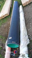 Twin wall drainage pipes, 300mm x 3m , and 2 x rolls of fabric membrane - 2