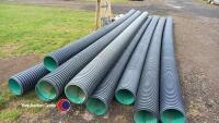 10 x twin wall drainage pipe and collars, 230mm x 6m - 4
