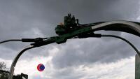 McHale 998 wrapper with round bale and static wrapping kits, controls and manuals in office, 2014 - 5