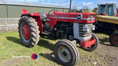 Massey Ferguson 165 tractor, registered May 1966, D reg, runs, good condition, has original tax document from 1966 but no current V5, unknown hours, clock shows 127hrs, key and manual in office