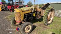 Massey Ferguson 65 tractor, 1627 hours on clock, 1961?, runs and drives, no V5, key in office - 2