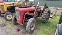 Massey Ferguson 35 tractor, 4 cylinder, 1958, 7106 hours on clock, no V5, key in office - 2
