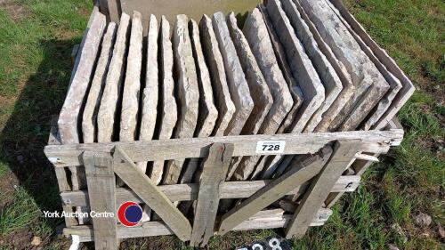 Pallets of reclaimed sandstone