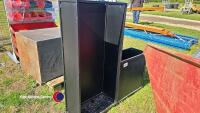 Metal fabricated large wood store or bookcase item powder coated satin black