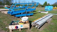 Galvanised sliding door track and fittings, 17 x 12ft lengths, hangers and brackets