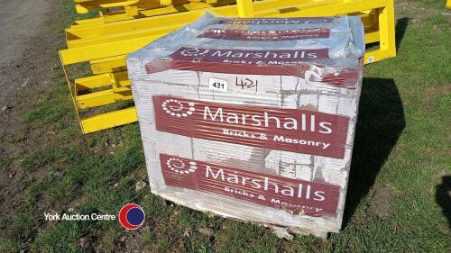 Pallet of new masonry bricks